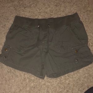 Green cargo shorts